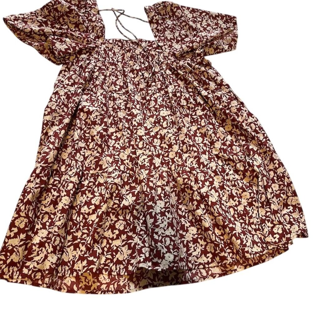 Abercrombie & Fitch size M Red Floral Mini Dress Short Sleeve Casual